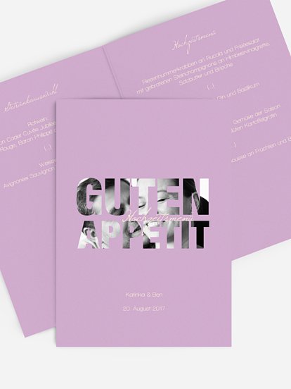 Menükarte Hochzeit Durchblick