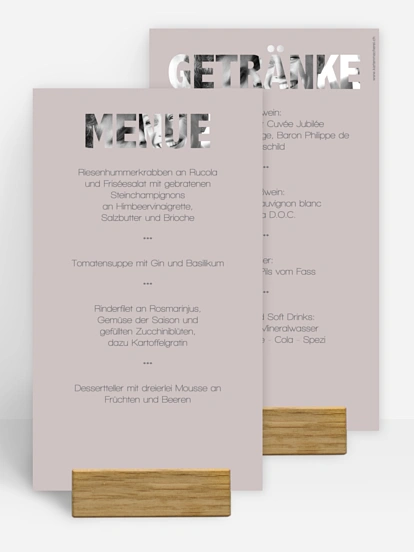 Menükarte Hochzeit Durchblick