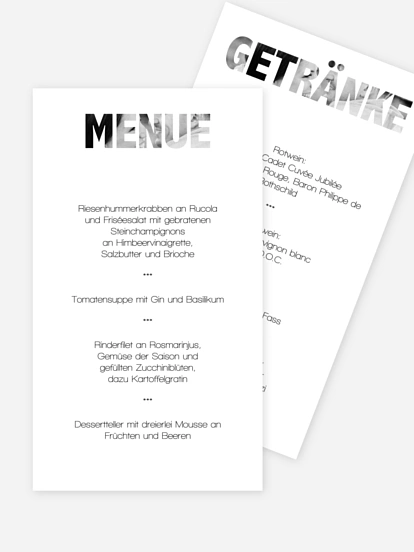 Menükarte Hochzeit Durchblick