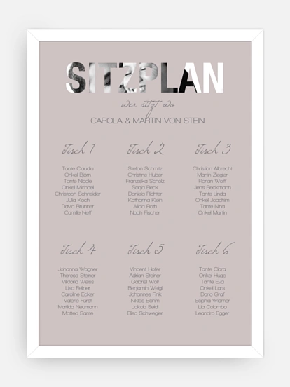 Sitzplan Plakat Durchblick