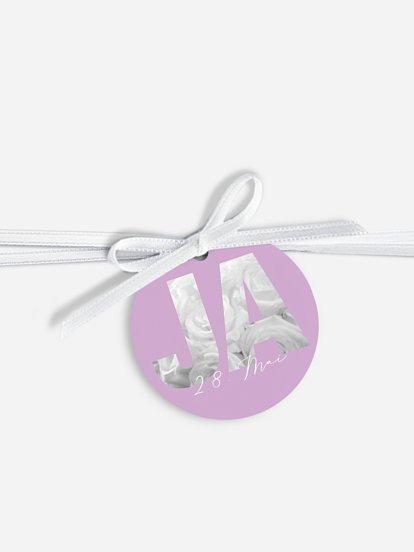 Anhänger mit Band zur Hochzeit Durchblick