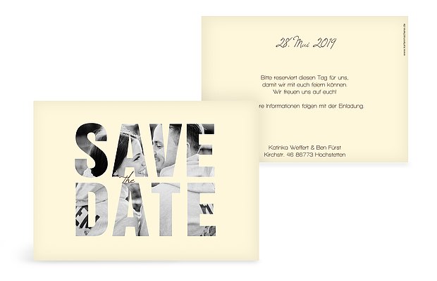 Save-the-Date Karte Durchblick