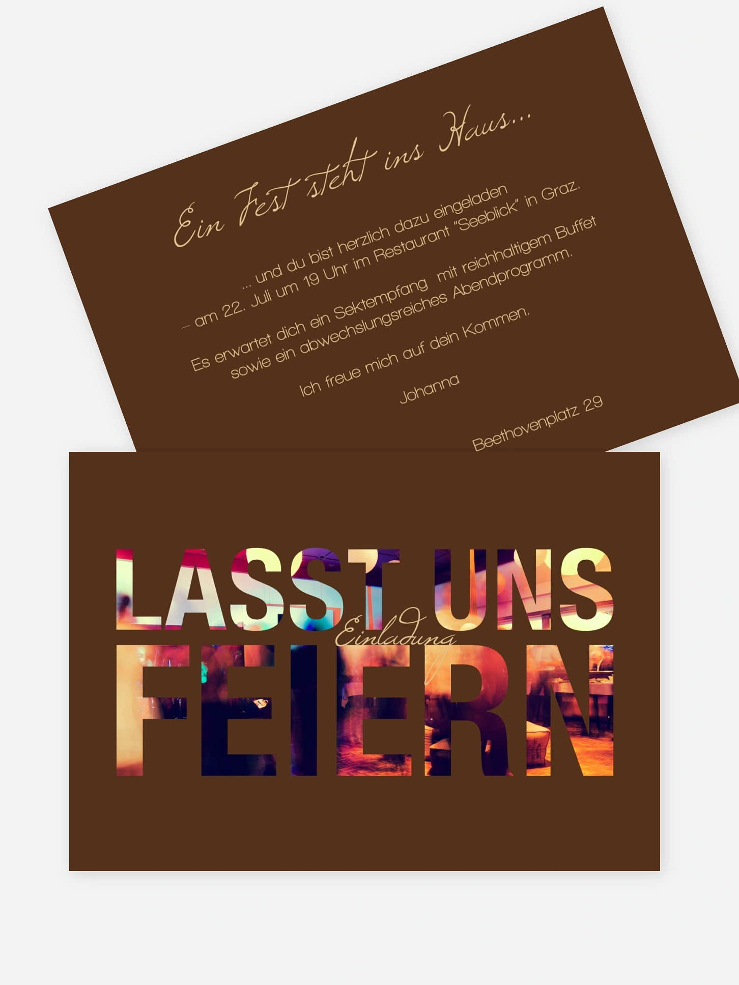Partyeinladung Durchblick