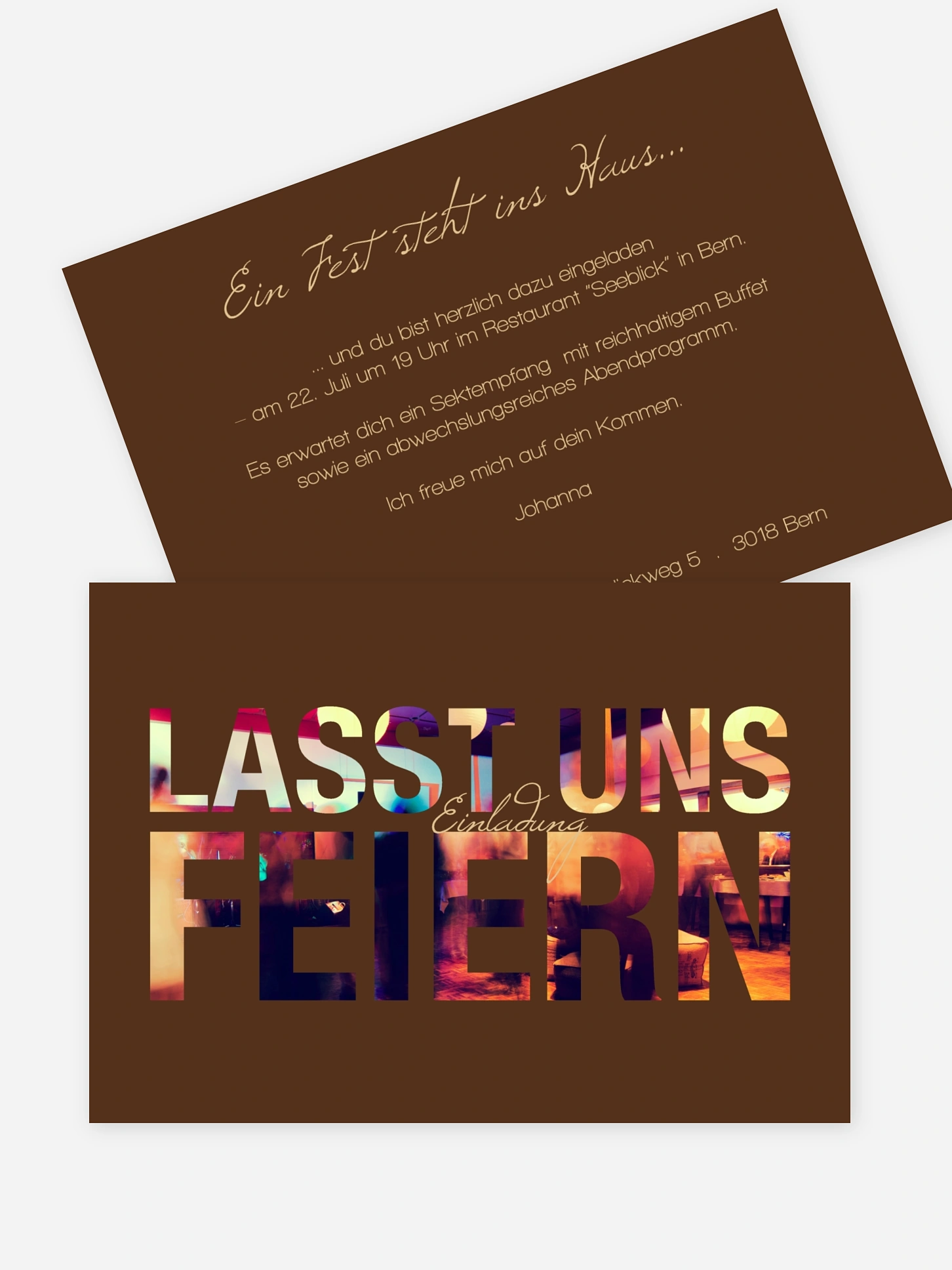 Partyeinladung Durchblick