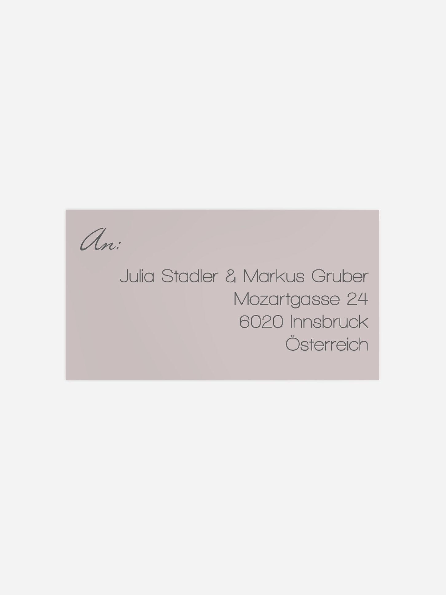 Empfängeraufkleber Hochzeit Durchblick