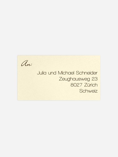 Empfängeraufkleber Hochzeit Durchblick