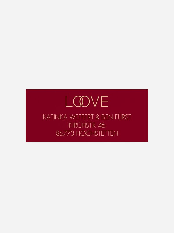 Absenderaufkleber Hochzeit Trauringe