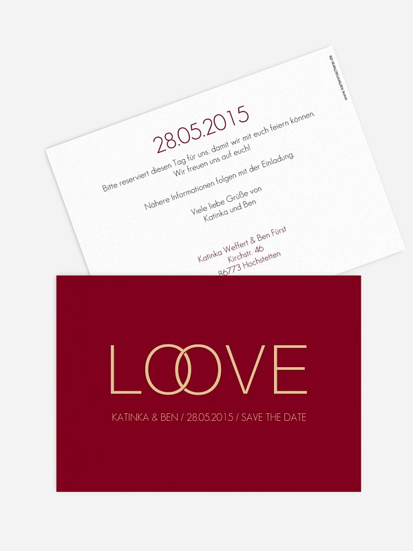 Save-the-Date Karte Trauringe