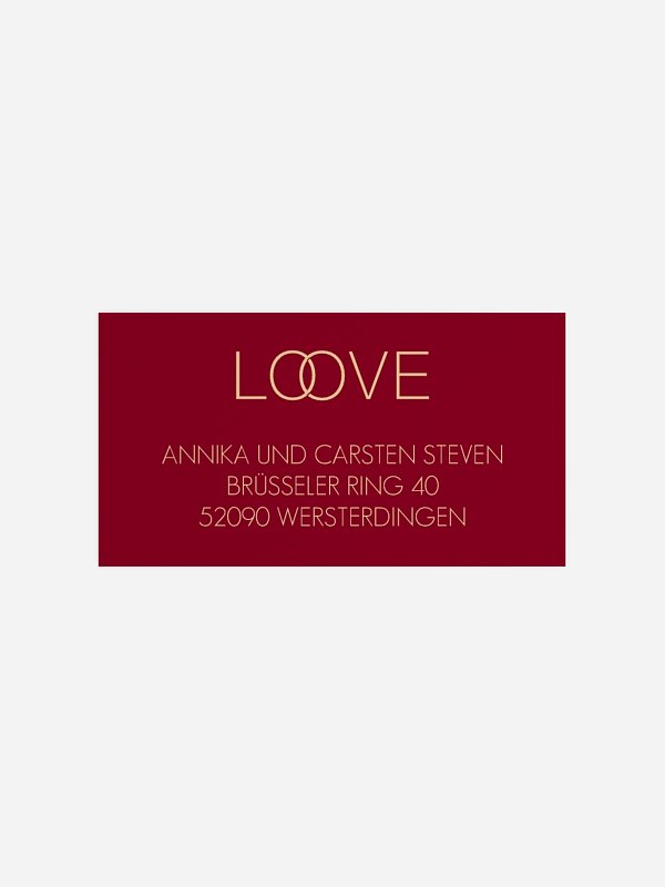 Empfängeraufkleber Hochzeit Trauringe