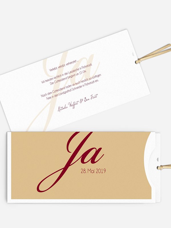 Hochzeitseinladung Jawort