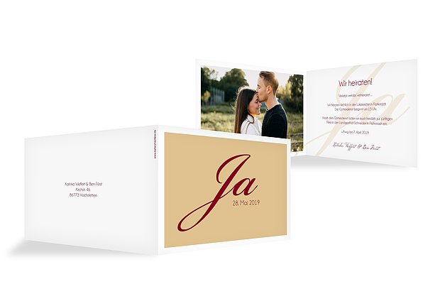 Hochzeitseinladung Jawort