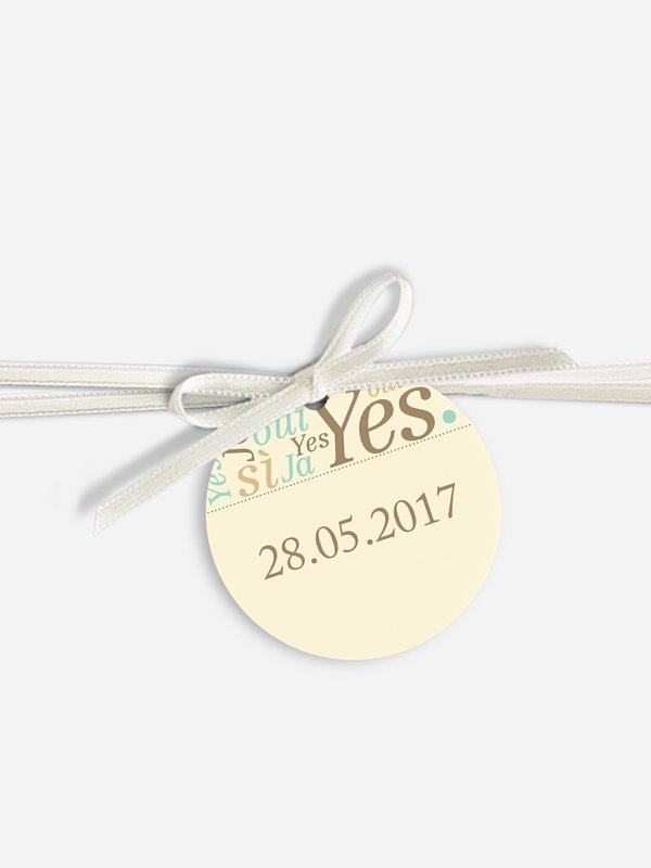 Anhänger mit Band zur Hochzeit Sag Ja