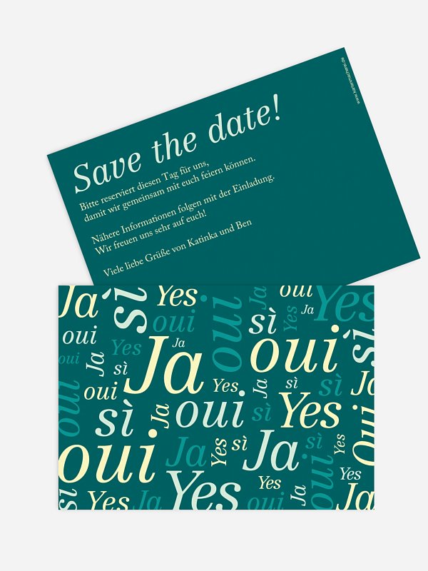 Save-the-Date Karte Sag Ja