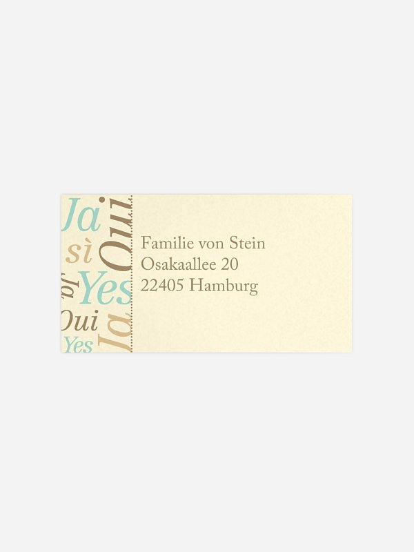 Empfängeraufkleber Hochzeit Sag Ja