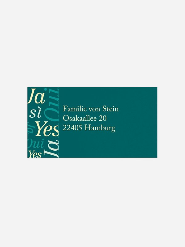 Empfängeraufkleber Hochzeit Sag Ja
