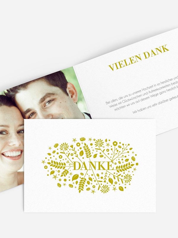 Dankeskarte Hochzeit Blumenliebe