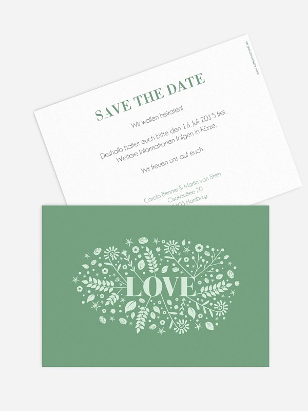 Save-the-Date Karte Blumenliebe
