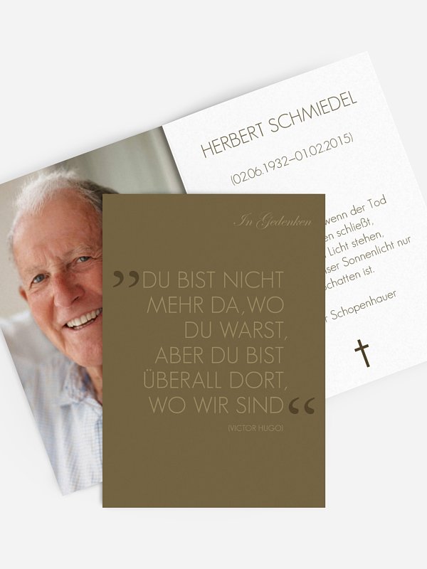 Sterbebild Abschied