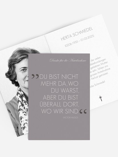 Trauerdanksagung Abschied