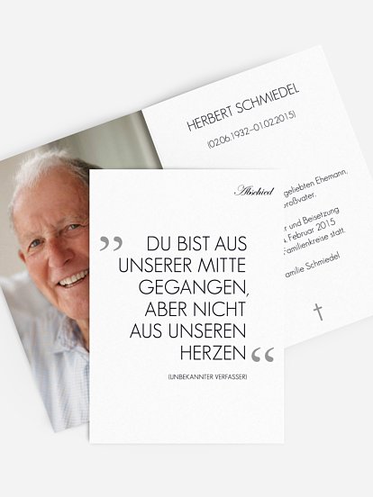 Trauerkarte Erinnerung