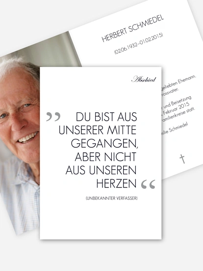 Trauerkarte Erinnerung
