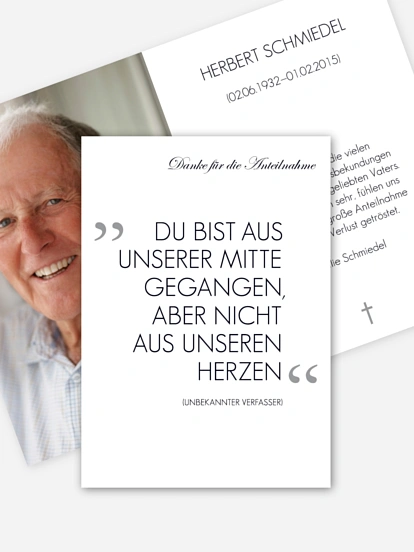 Trauerdanksagung Erinnerung