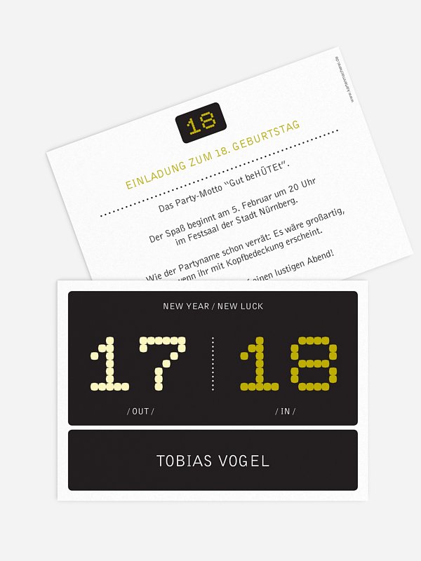 Einladung 18. Geburtstag In & Out
