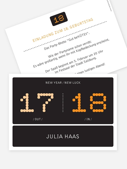 Einladung 18. Geburtstag In & Out