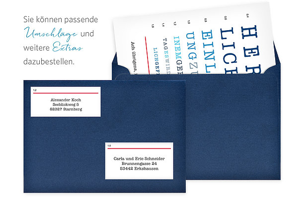 Einladung 50 Geburtstag Sehtest