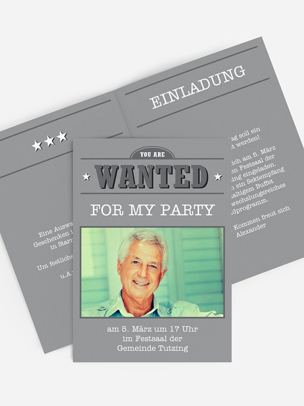 Einladung 60. Geburtstag Wanted