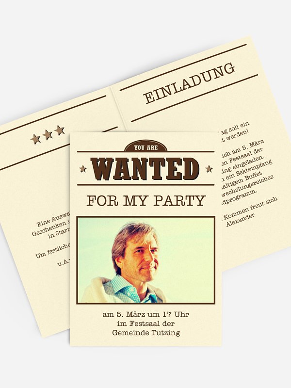 Geburtstagseinladung Wanted