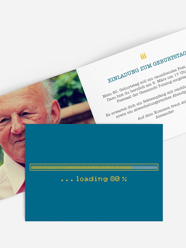 Einladungskarten 80 Geburtstag Fotofelder