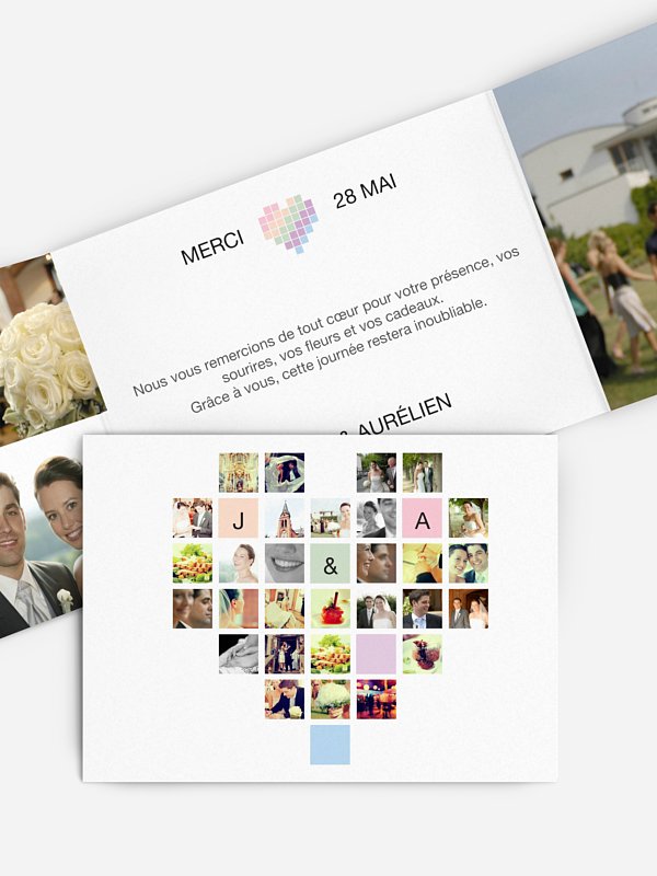 Carte de remerciements Photos du coeur