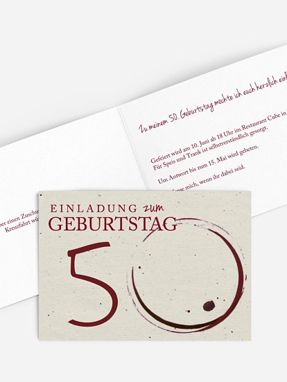 Einladung 50 Geburtstag Dinnerparty