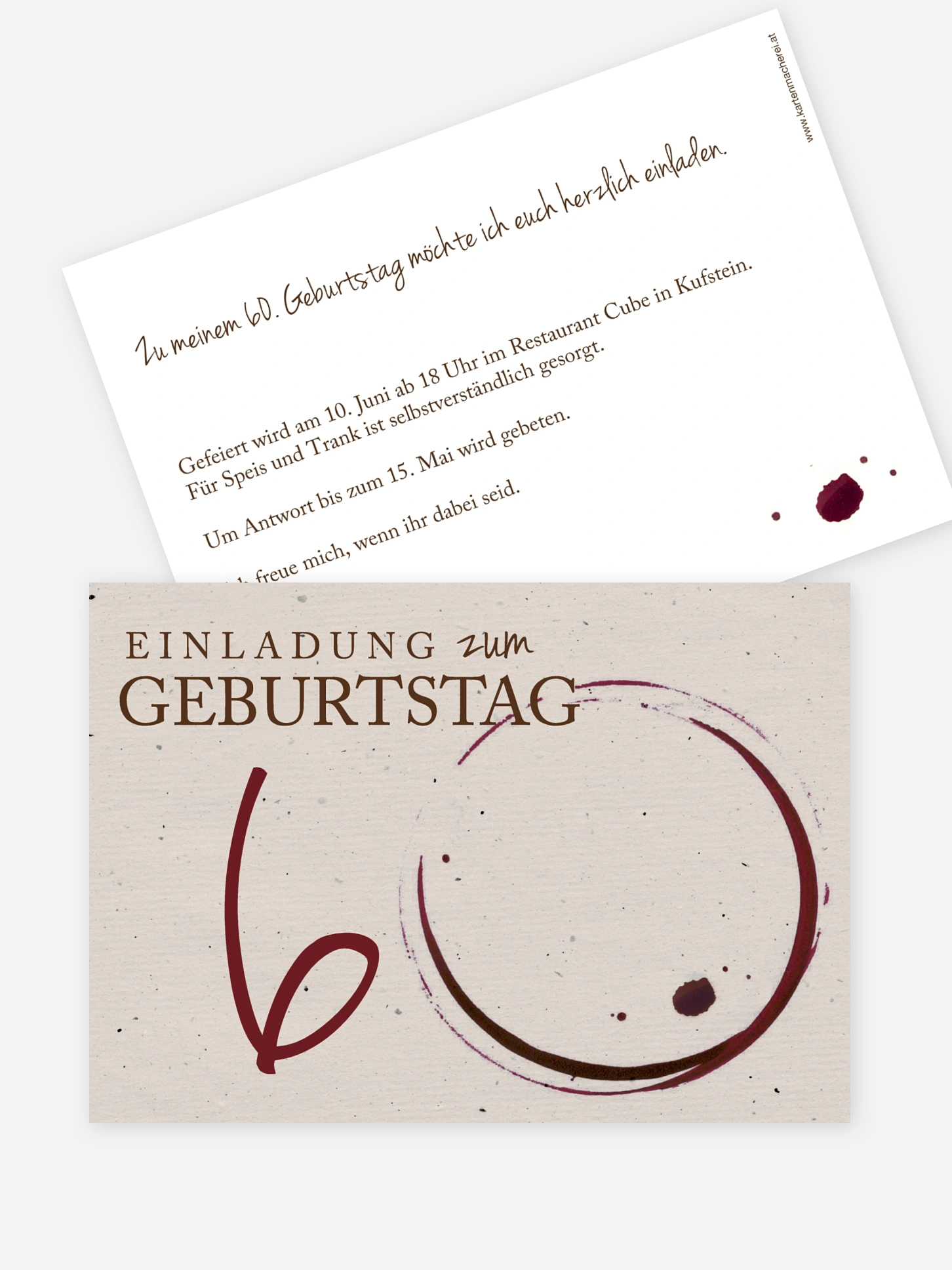 Einladung 60. Geburtstag Edler Tropfen