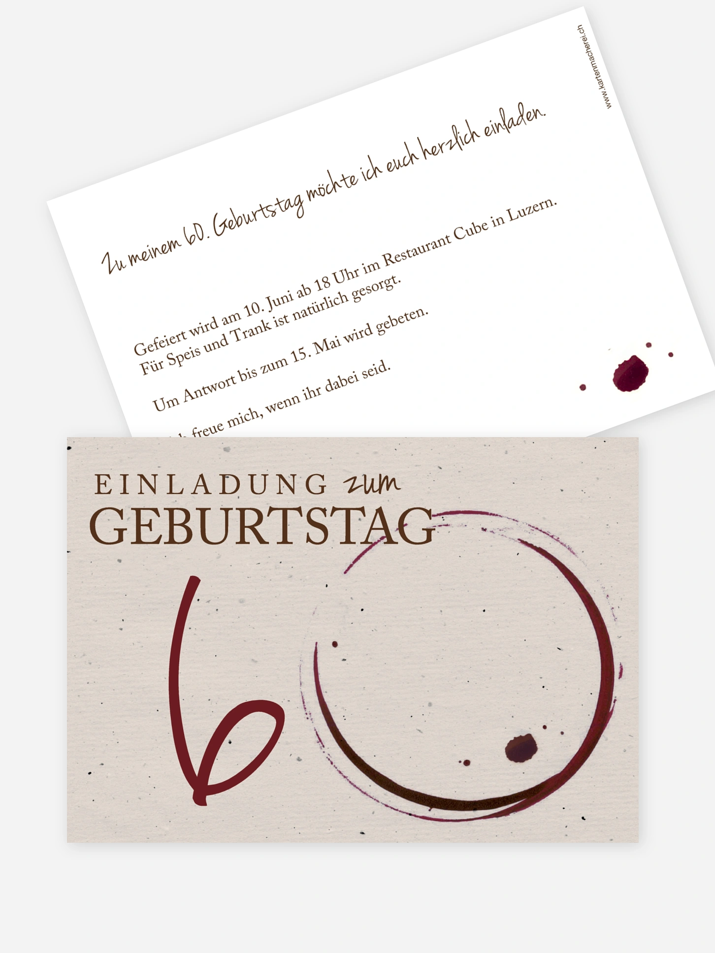 Einladung 60. Geburtstag Edler Tropfen