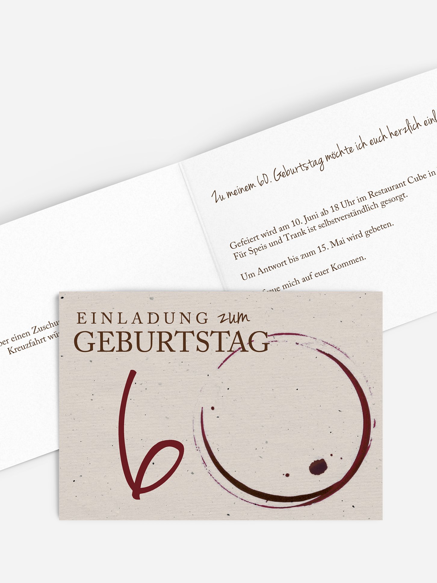 Einladung 60. Geburtstag Edler Tropfen