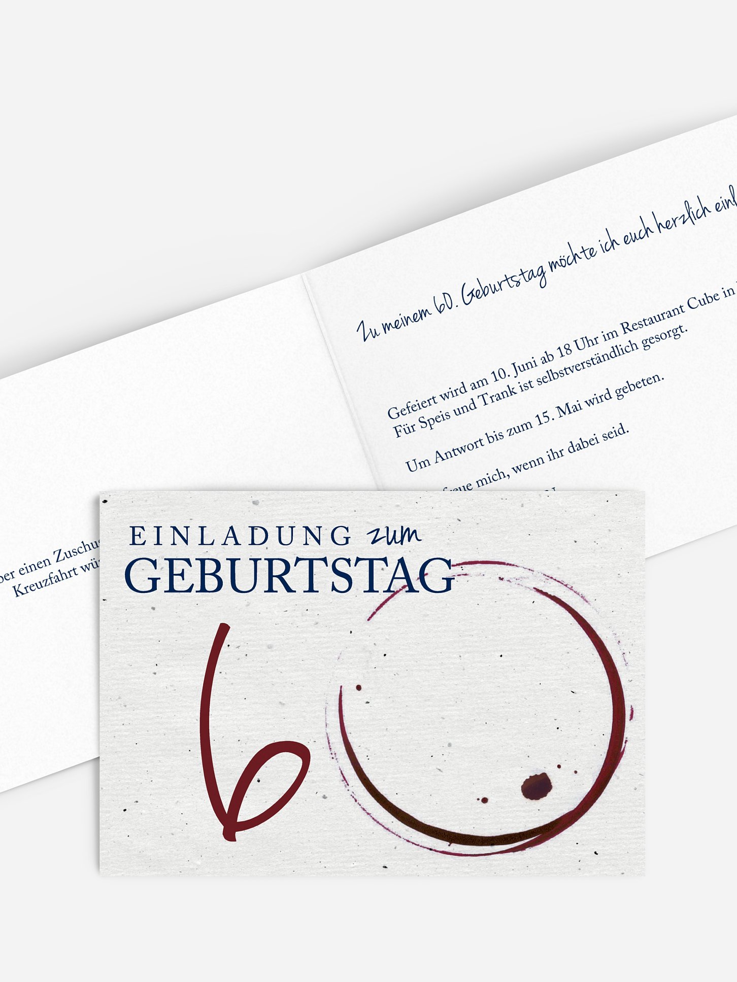 Einladung 60. Geburtstag Edler Tropfen