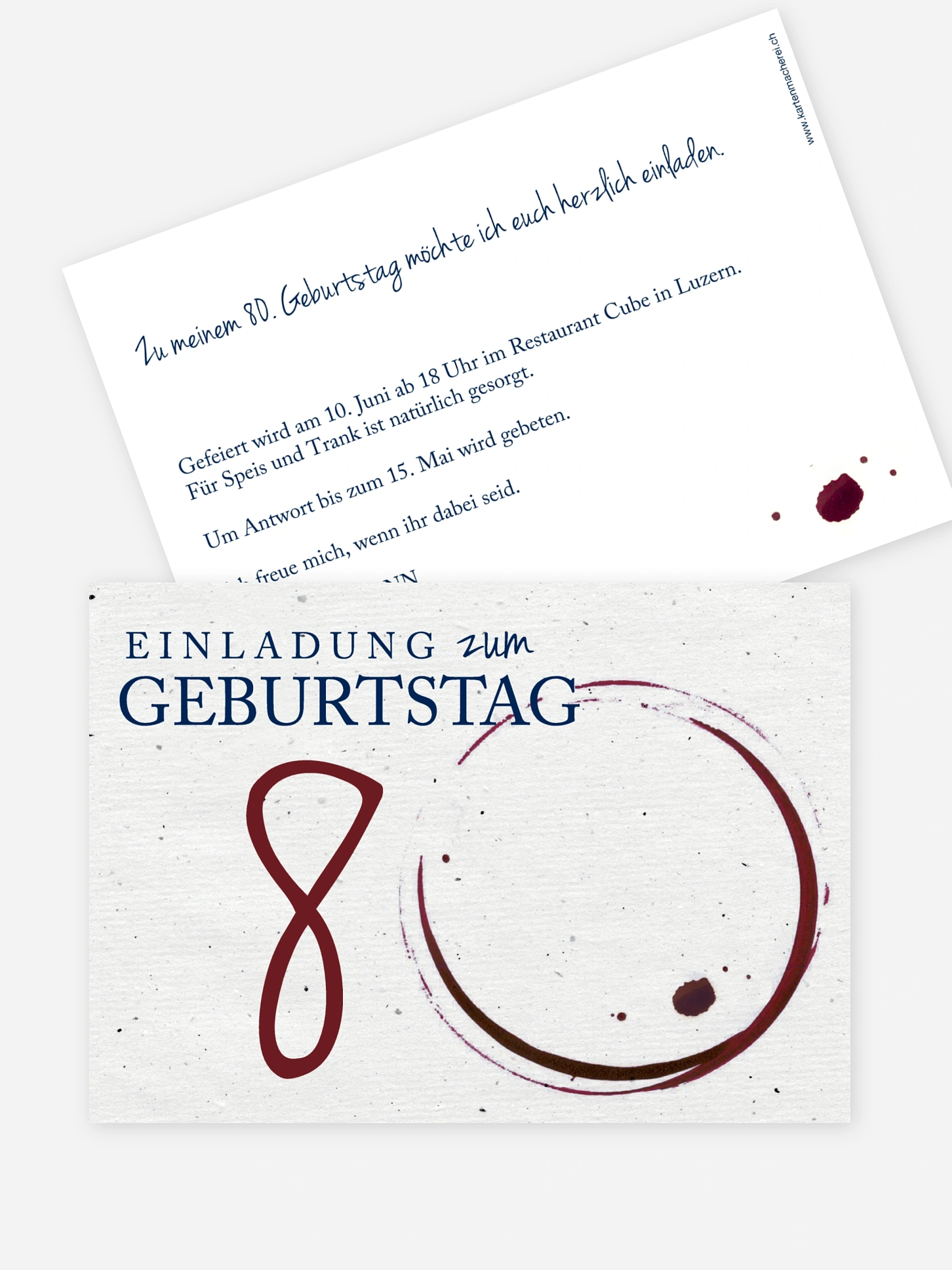 Einladung 80. Geburtstag Edler Tropfen