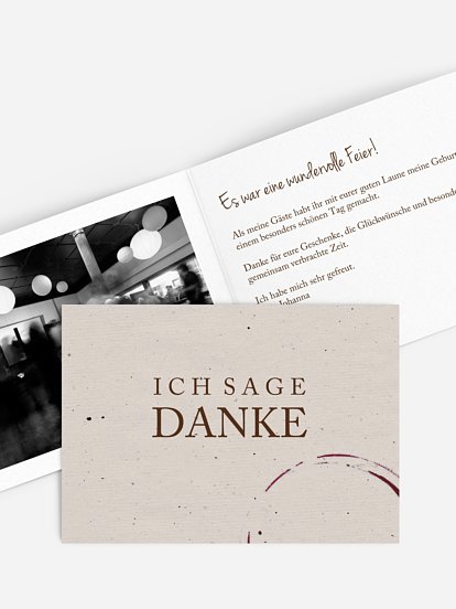 Dankeskarte Geburtstag Edler Tropfen