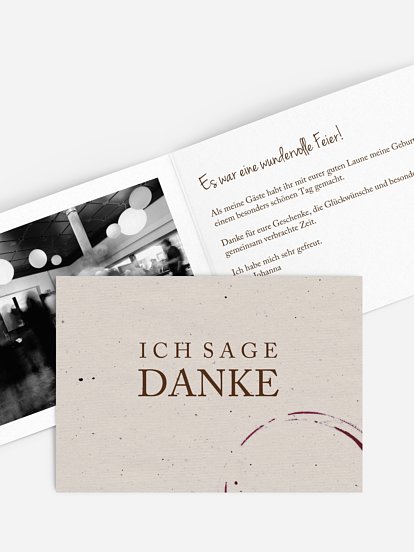 Dankeskarte Geburtstag Edler Tropfen