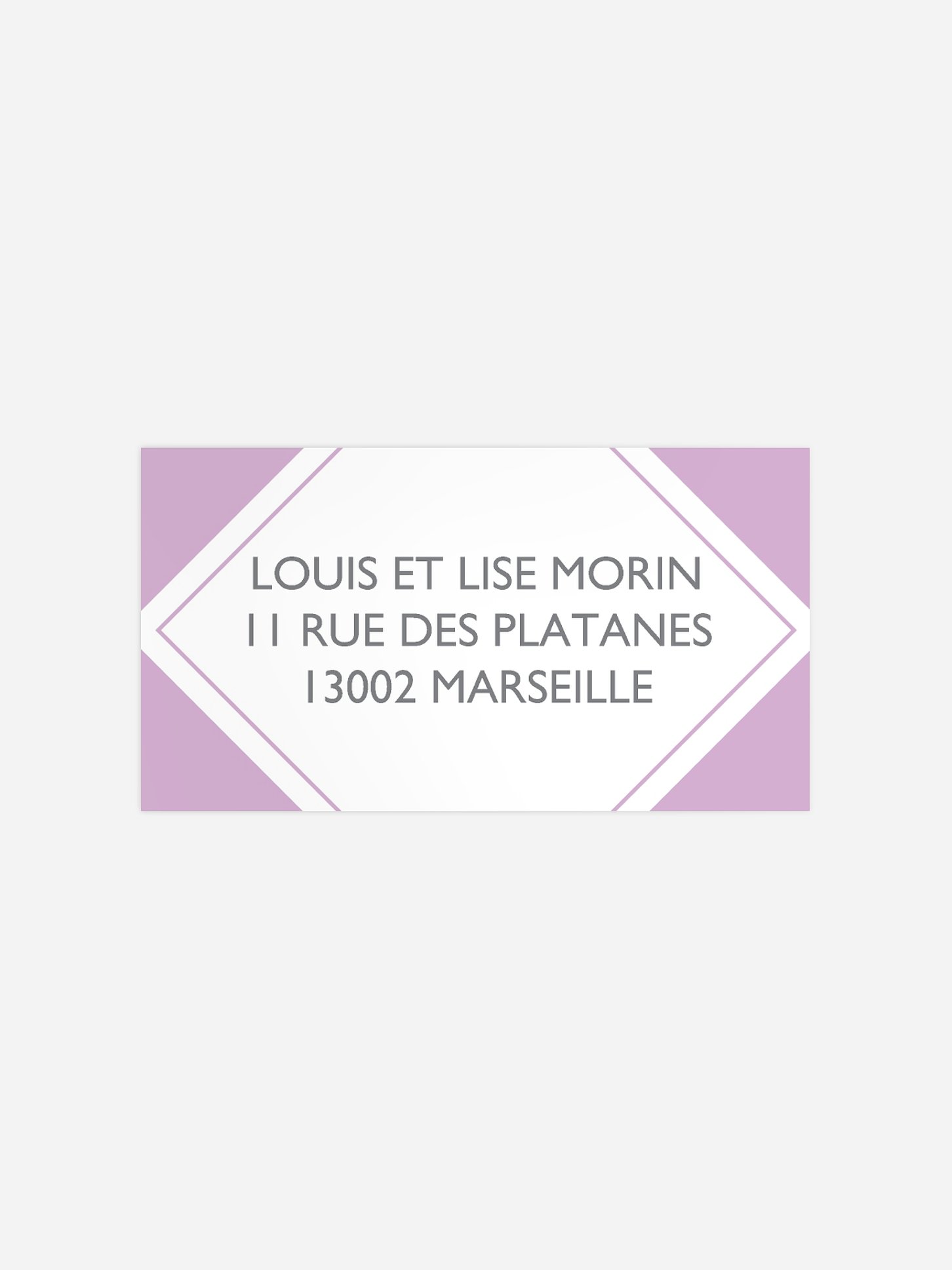 Étiquette destinataire naissance Losange