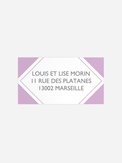 Étiquette destinataire naissance Losange