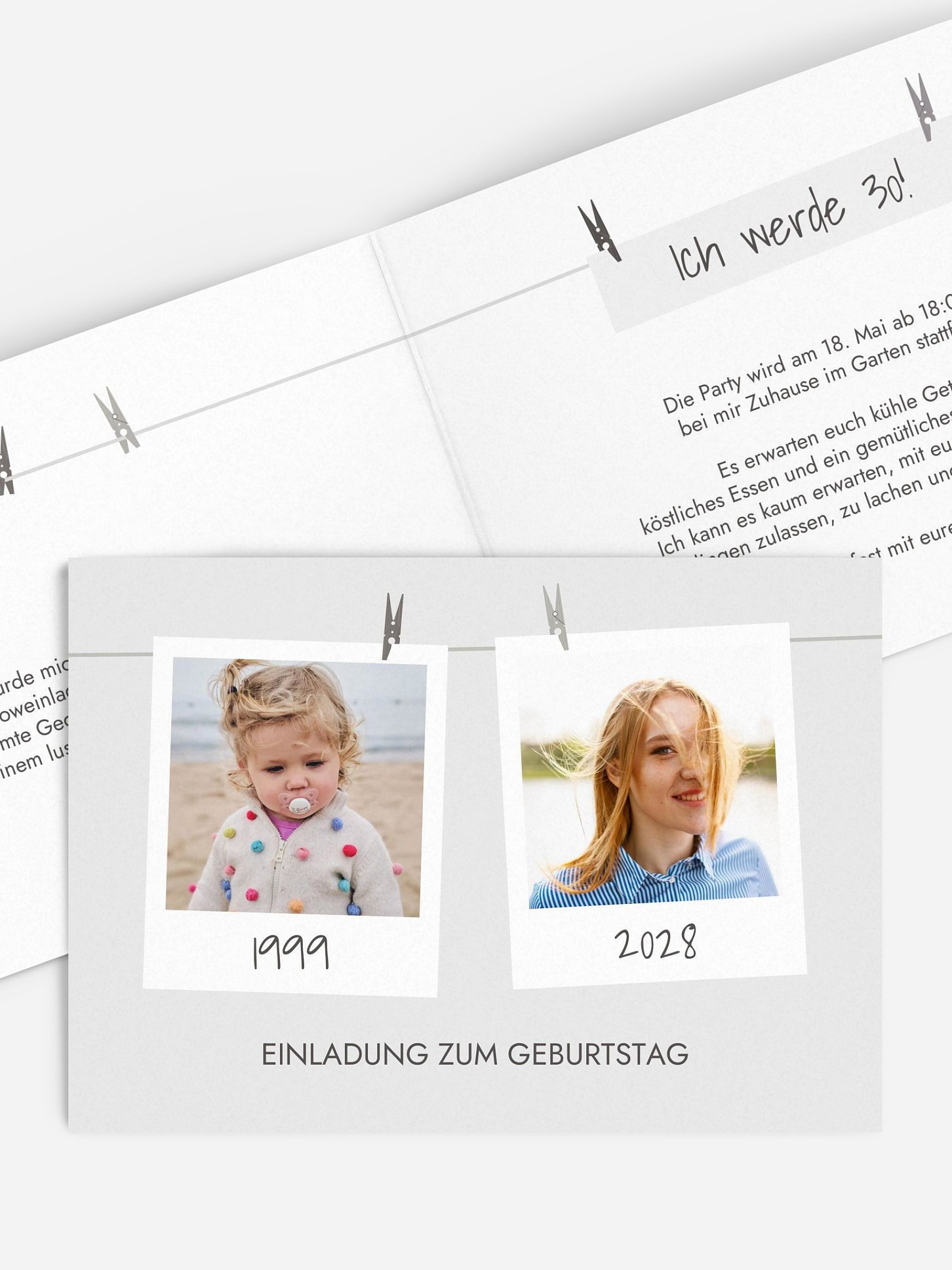 Einladung 30. Geburtstag Fotoleine