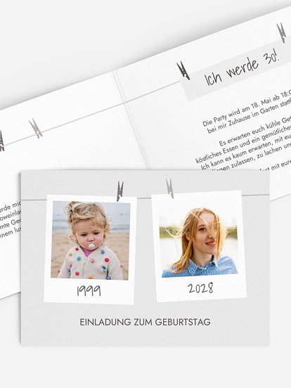 Einladung 30. Geburtstag Fotoleine