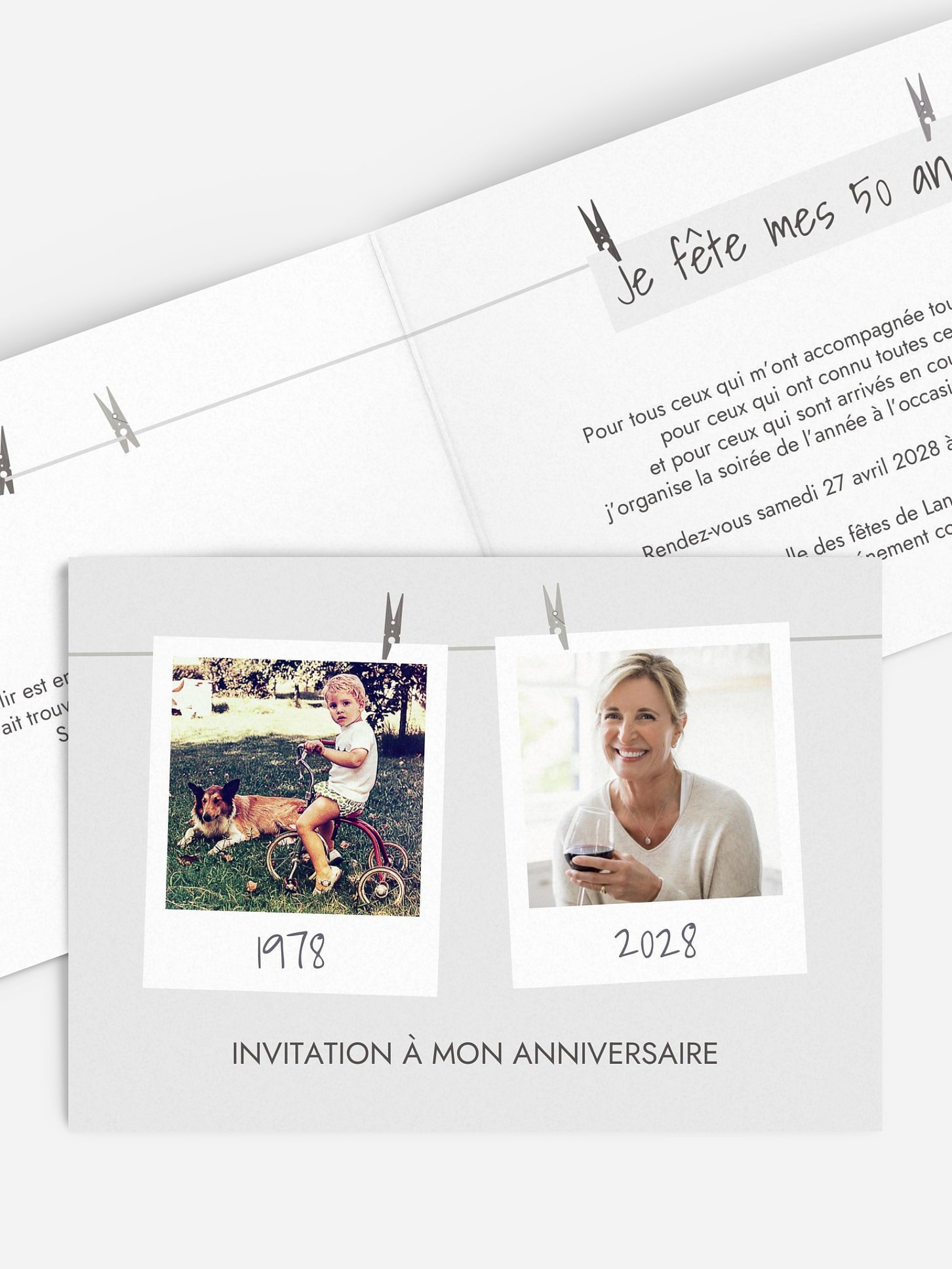 invitation anniversaire 50 Cadre photo en fête
