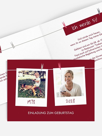 Einladung 50. Geburtstag Fotoleine