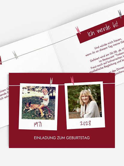 Einladung 60. Geburtstag Fotoleine