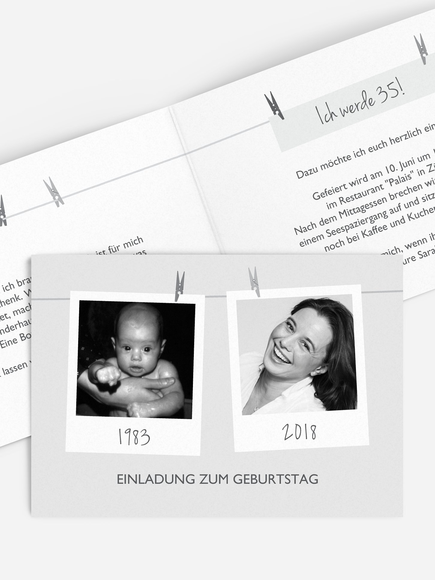 Geburtstagseinladung Fotoleine