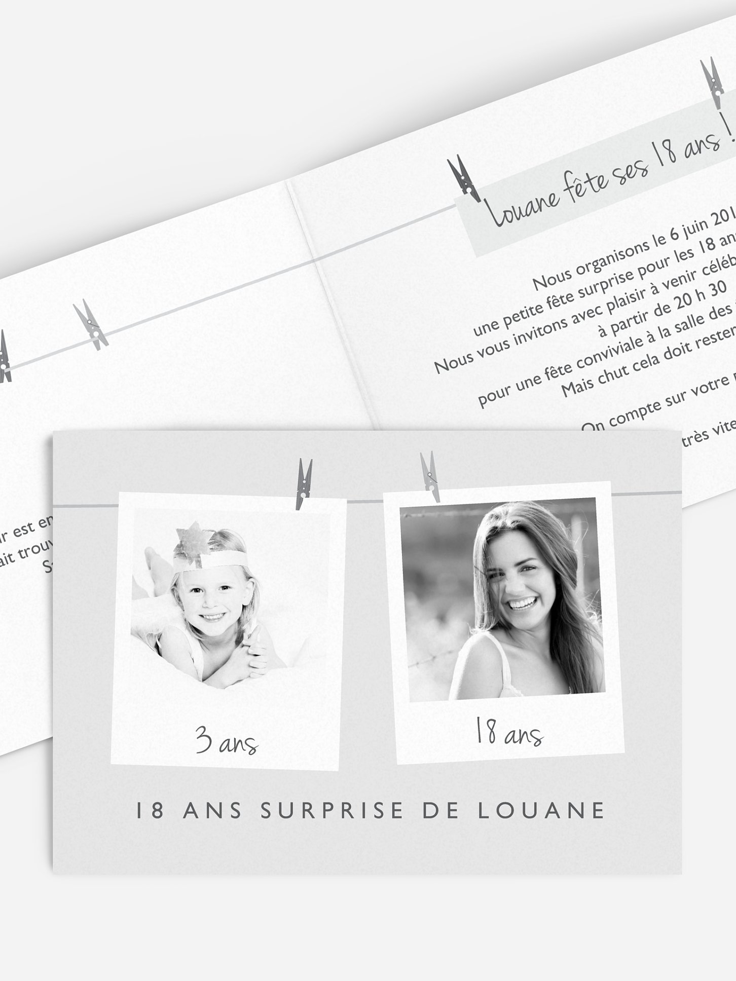invitation anniversaire Polaroids en fête